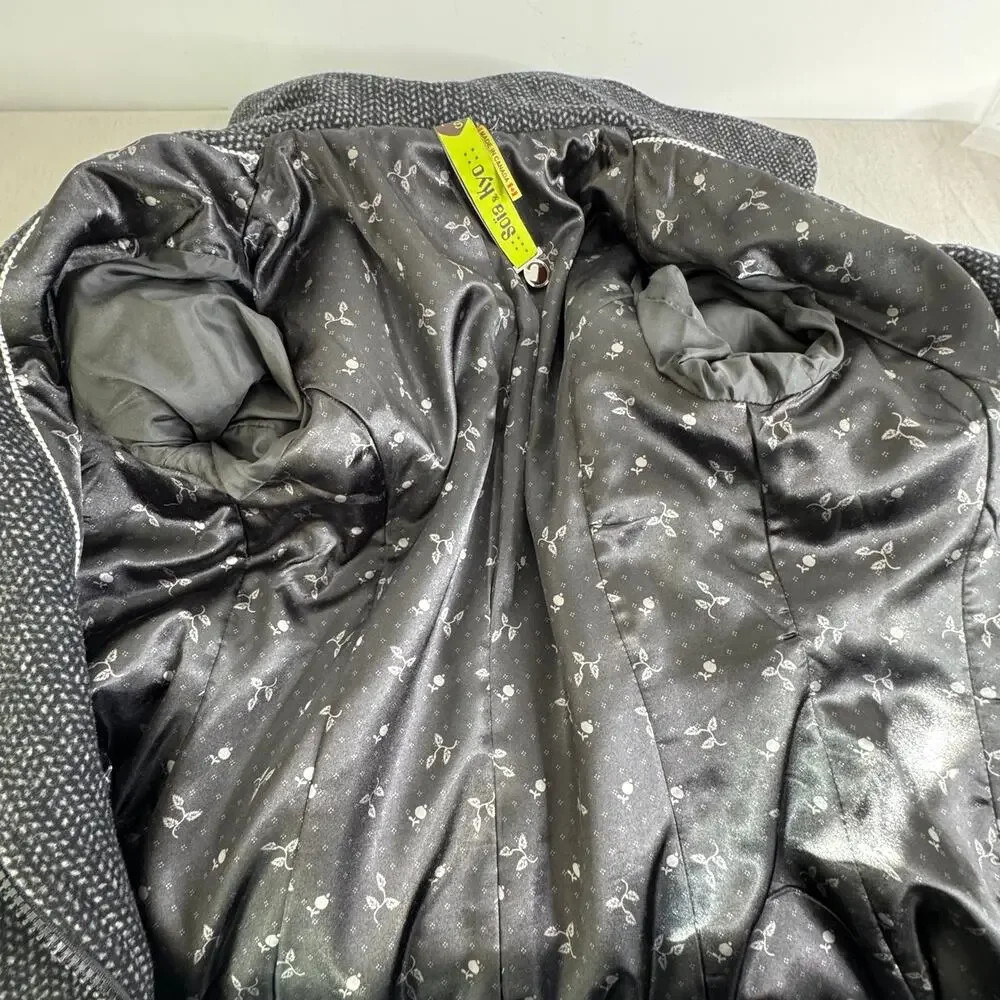 Soia & Kyo‎ Wool Trench Coat Women's Size Small Black